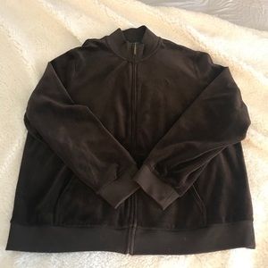 Ralph Lauren brown velvet zip up jacket.
